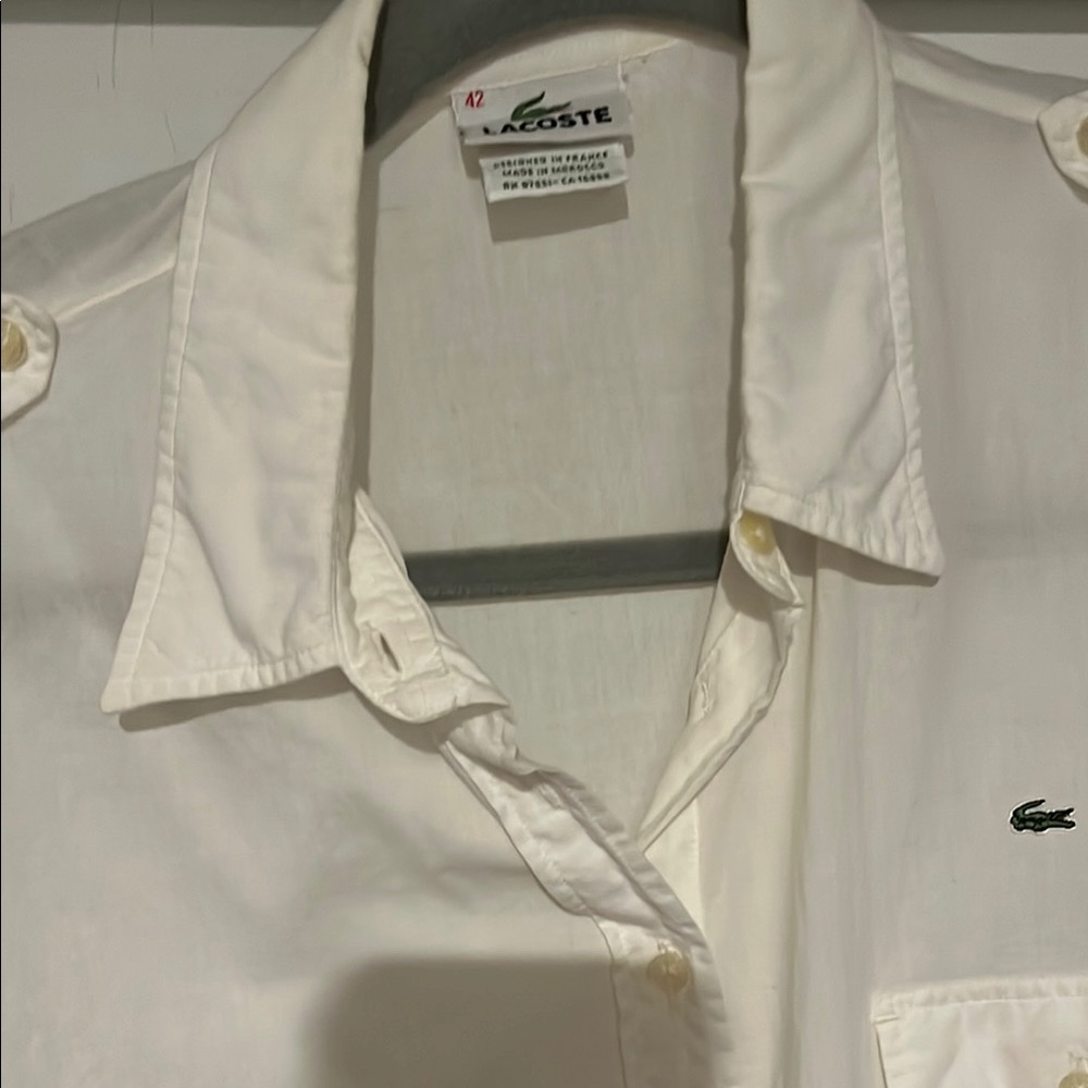 Lacoste  women’s Classic White Button Down Shirt